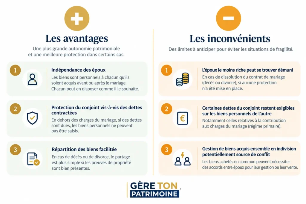 schema-avantages-inconvenients-separation-de-biens avantages et inconvenients du régime de la séparation de biens