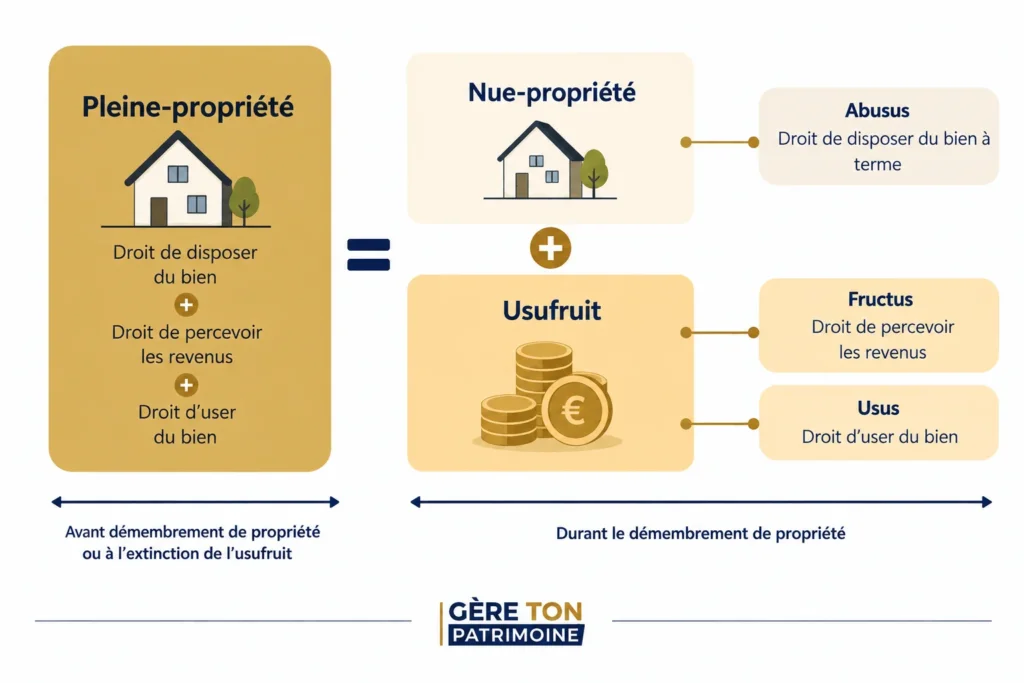 Schema simplifié pour comprendre le démembrement de propriété