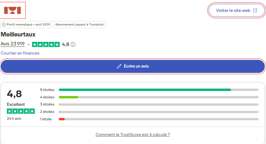Avis Trustpilot meilleurtaux