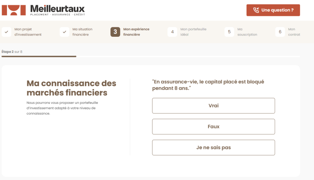 Questionnaire pour souscrire au contrat  Meilleurtaux Essentiel Vie
